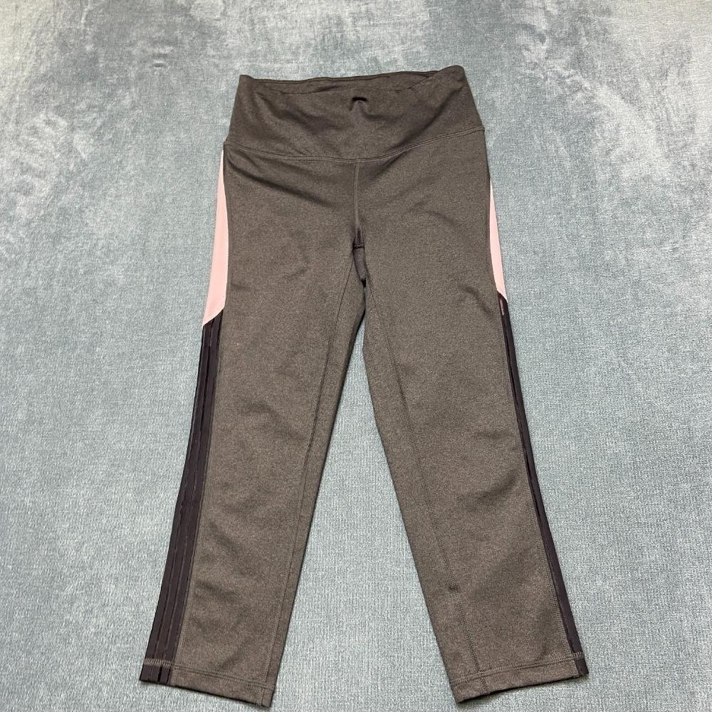 Fila Sport Yoga Pants Womens Small Gray Stretch Mid Rise 3 Stripes Straight Leg